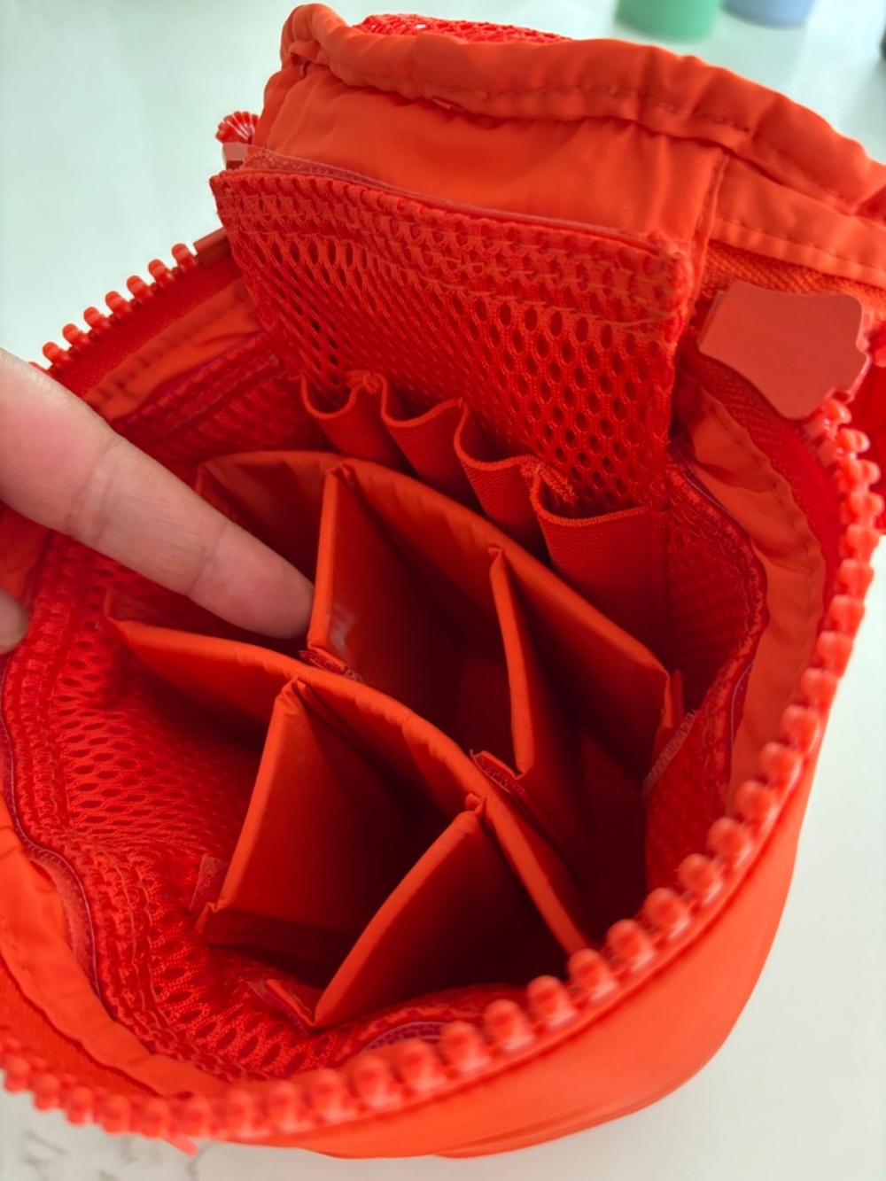 DAGNE DOVER MILA Bright Orange Large Size Toiletry Bag - Picture 5 of 6